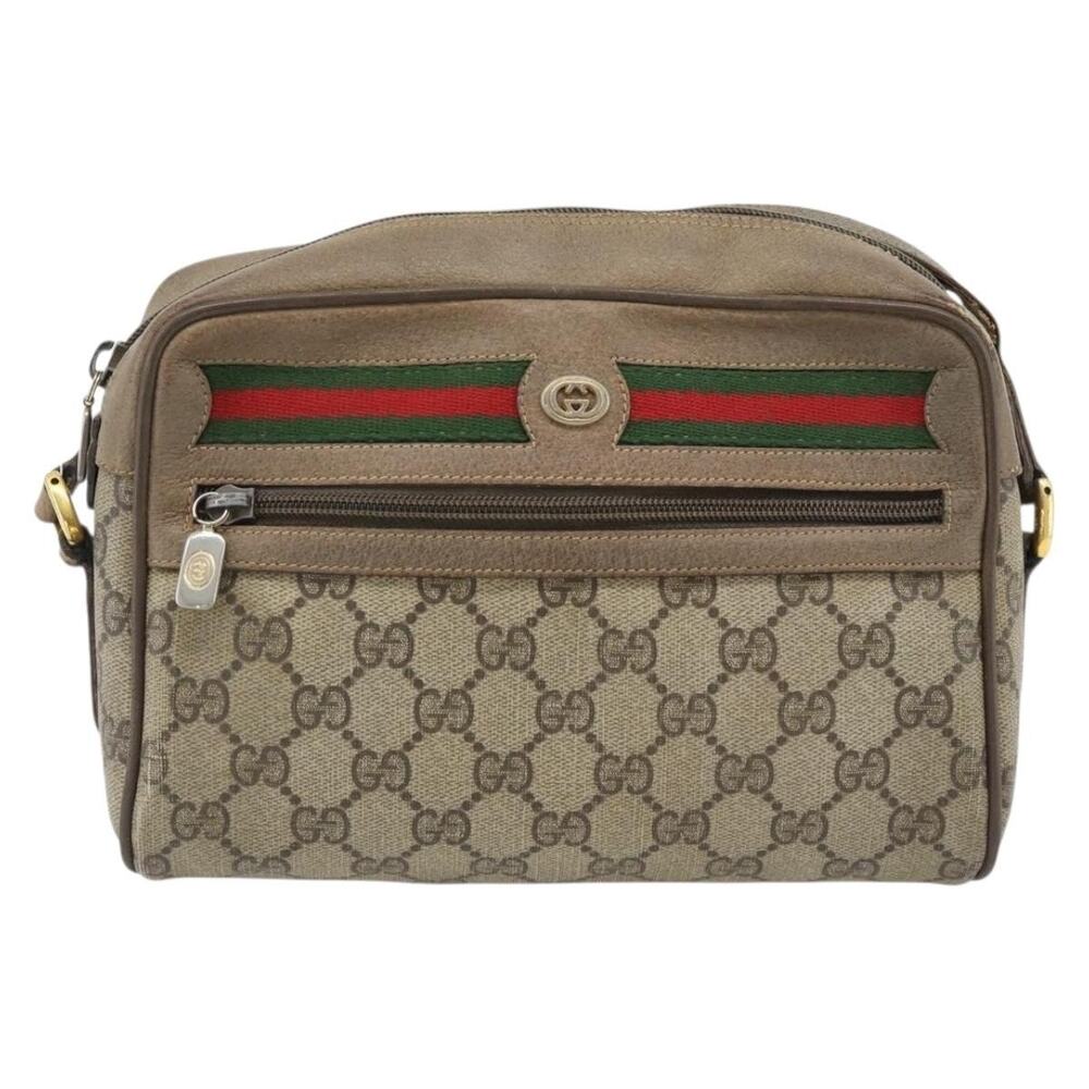 Gucci GG Supreme Web Shoulder Bag Beige
